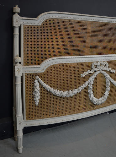 19th Century King Size Louis XVI style caned bedstead