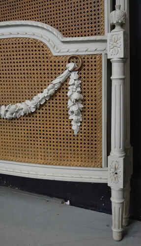 19th Century King Size Louis XVI style caned bedstead
