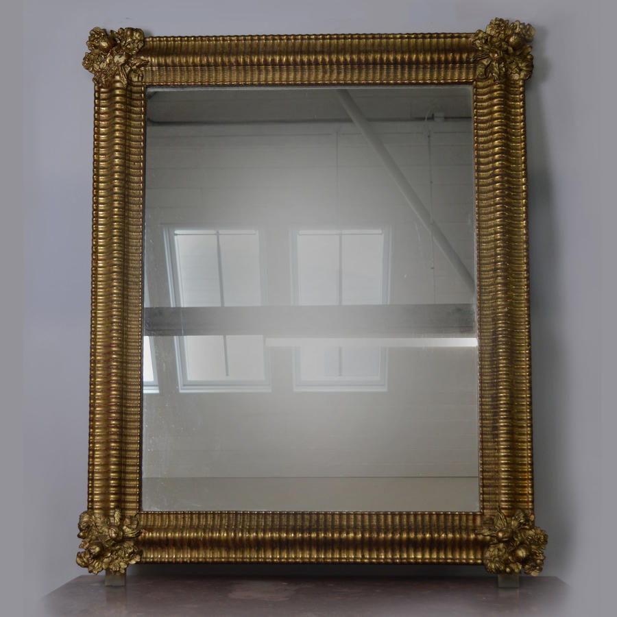 Mid 19th century Louis Philippe ripple frame gilt mirror