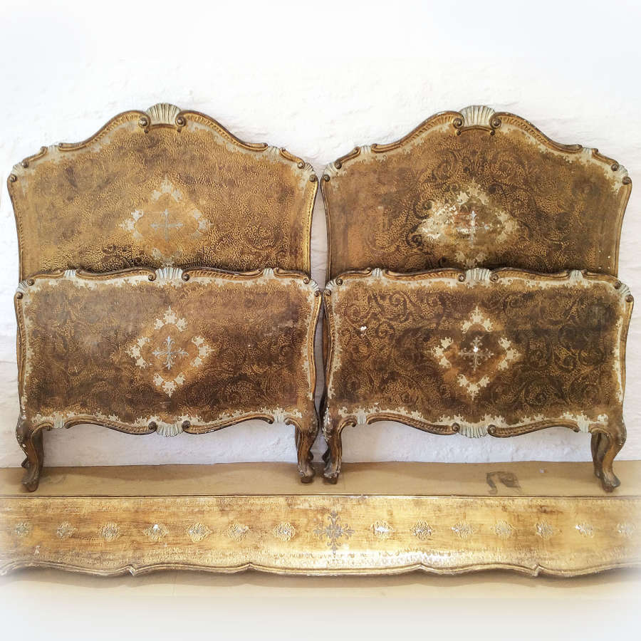 Pair of Gilt Venetian Single beds Early to mid 20th