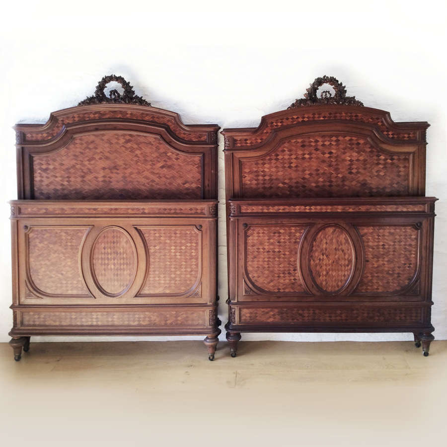 Pair of 19th Century Louis XVI style single Bedsteads