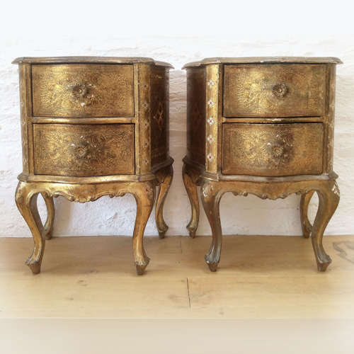 Pair of Gilt Venetian Bedsides