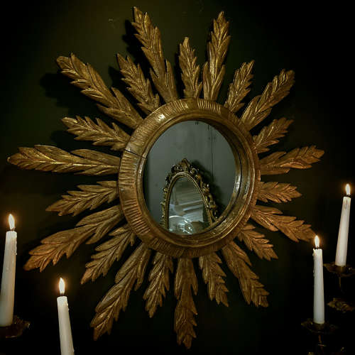 Italian Giltwood sunburst mirror c1930-40