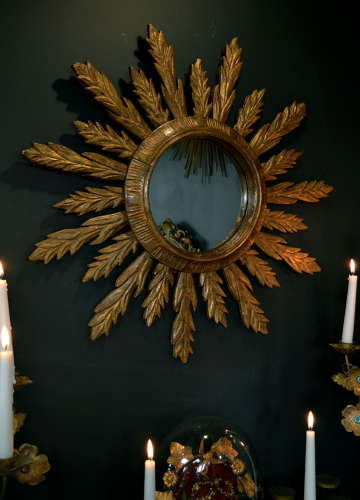 Italian Giltwood sunburst mirror c1930-40