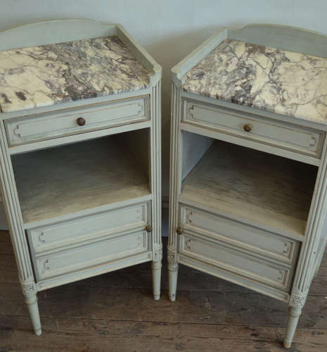 Pair of Louis XVI style Bedside Cabinets