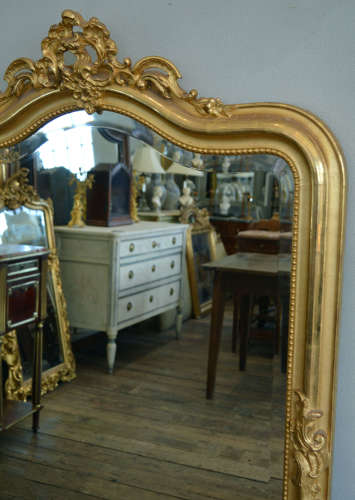 Late 19th Century Louis XV gilt mirror