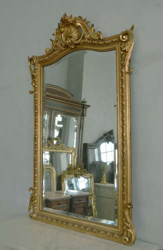 Large Mid 19th Century Napoleon III gilt mirror