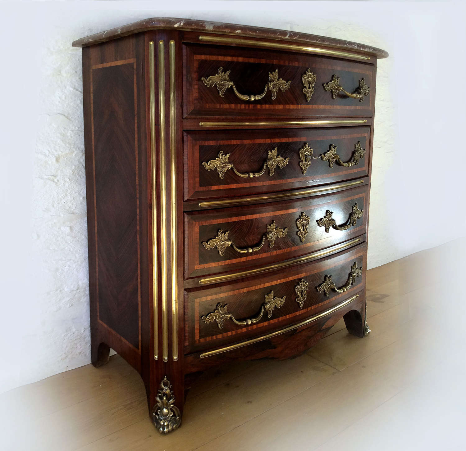 Small Louis XIV style Marble top Commode