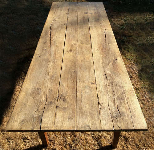 Large 19th Century weathered oak farmhouse table