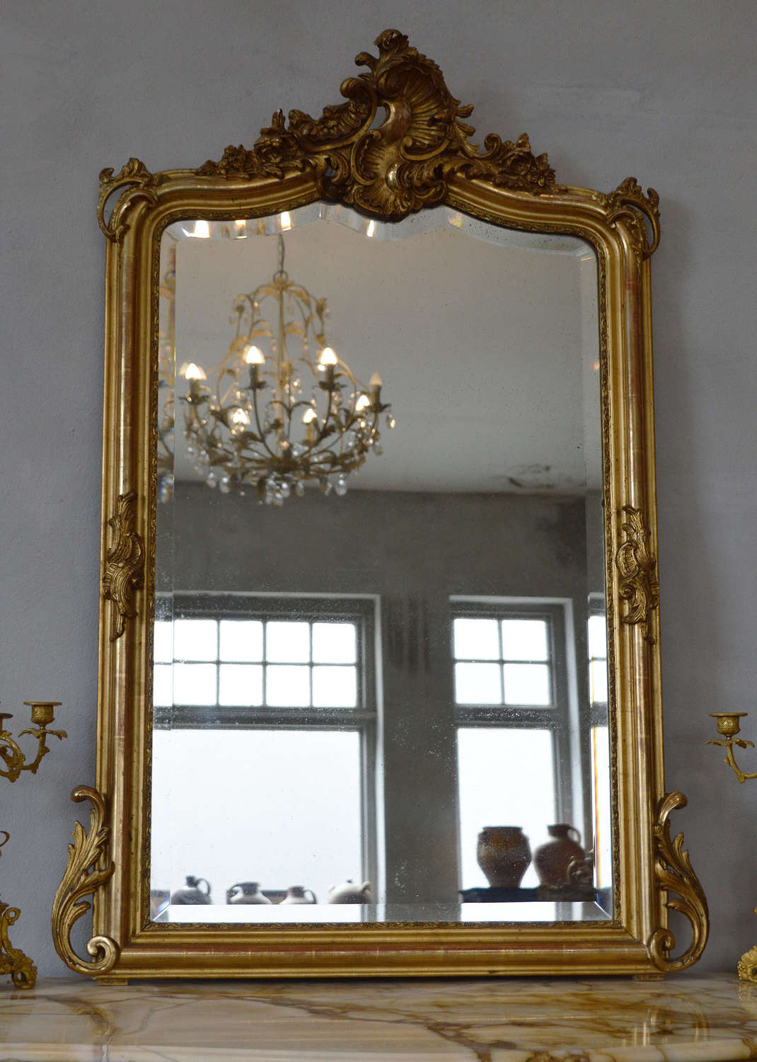 19th Century Louis XV style gilt mirror