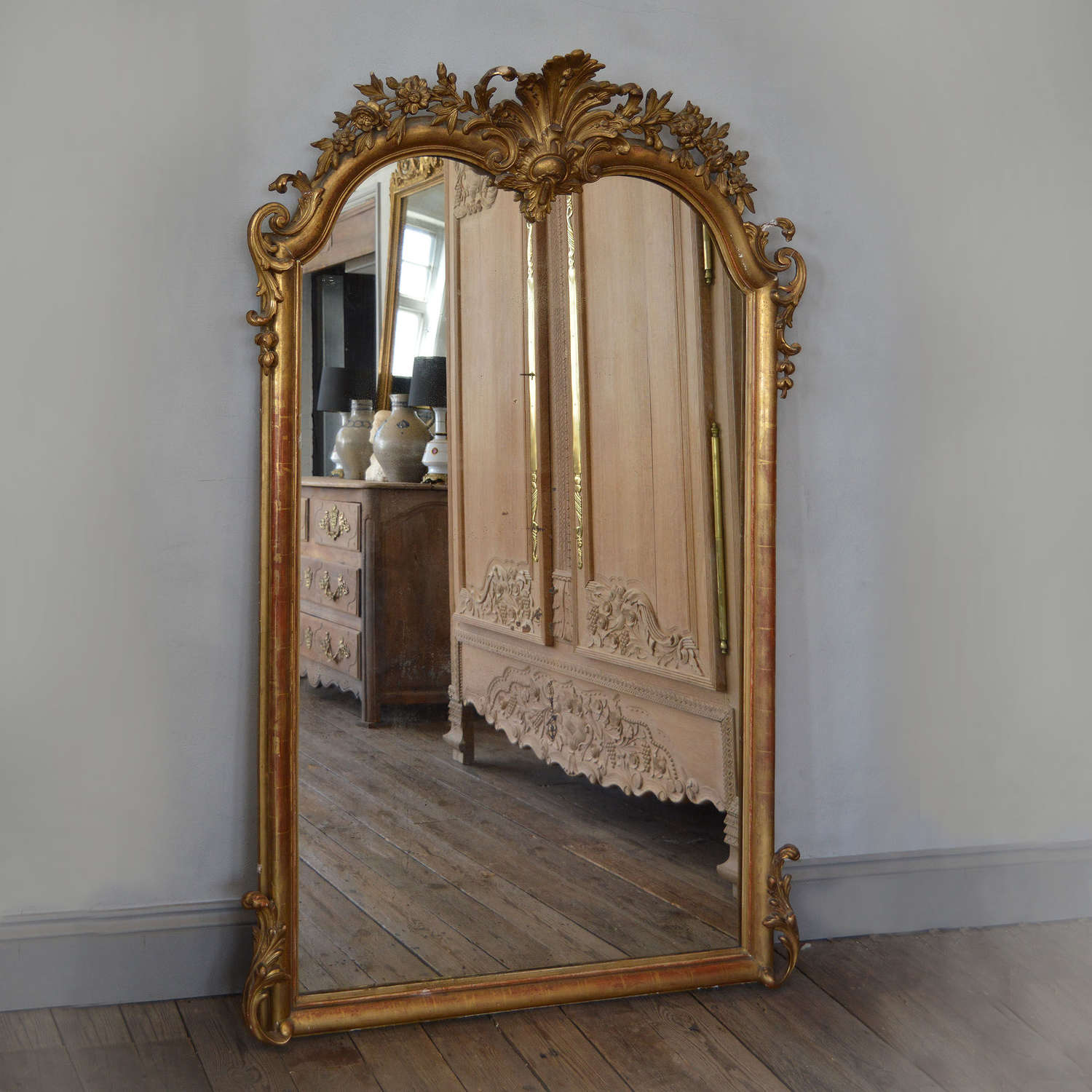 Large Mid 19th Century Napoleon III gilt mirror