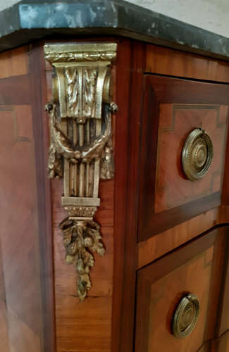 Small 19th Century Louis XVI style Inlaid Commode