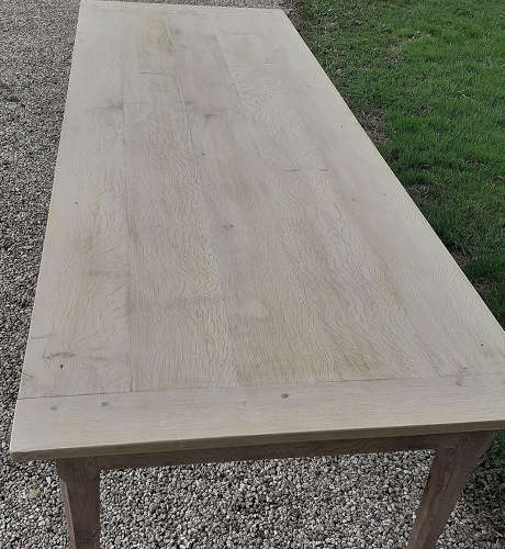 Large 19th Century Bleached Oak Farmhouse Table