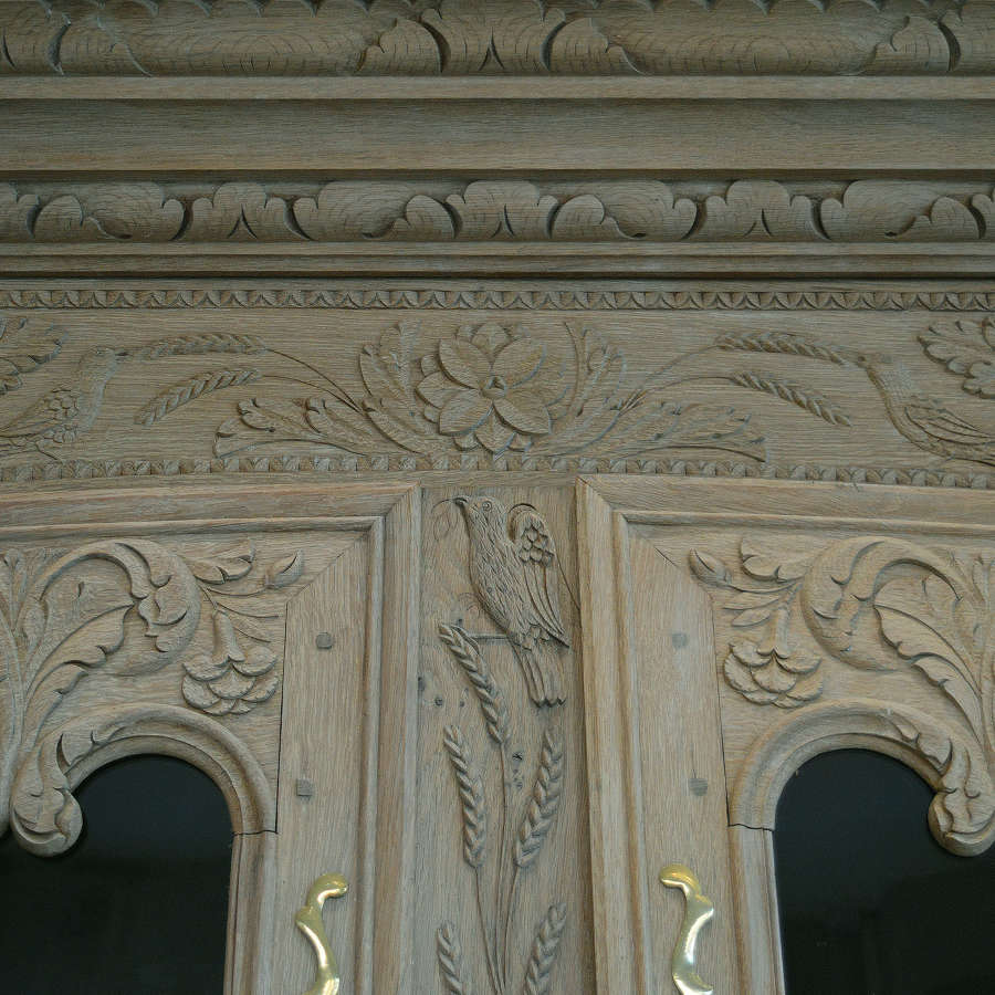 19th Century Glazed Norman Oak Armoire