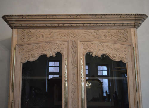 19th Century Glazed Norman Oak Armoire