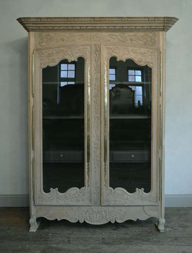 19th Century Glazed Norman Oak Armoire