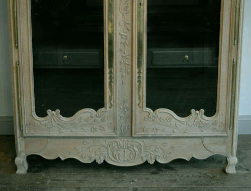 19th Century Glazed Norman Oak Armoire