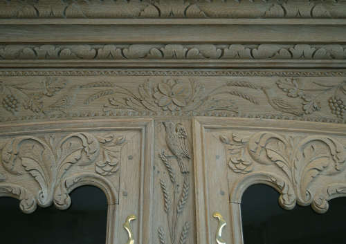 19th Century Glazed Norman Oak Armoire