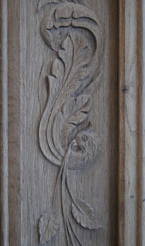 19th Century Glazed Norman Oak Armoire