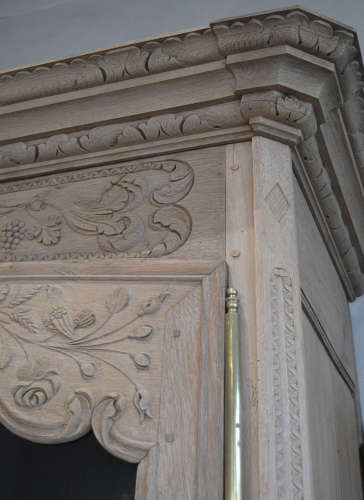 19th Century Glazed Norman Oak Armoire