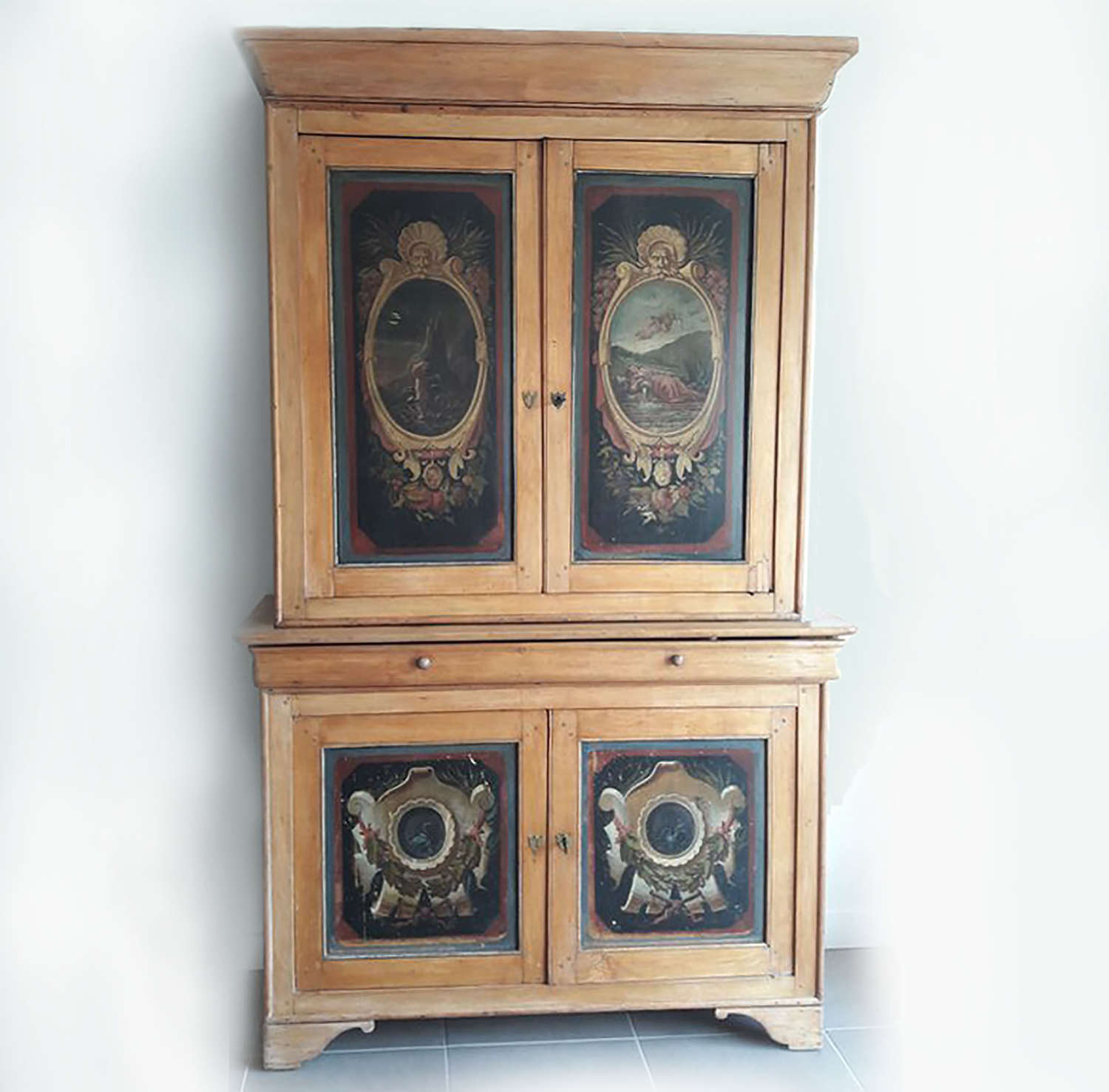 19th Century Louis Philippe Hand-painted Two part Buffet