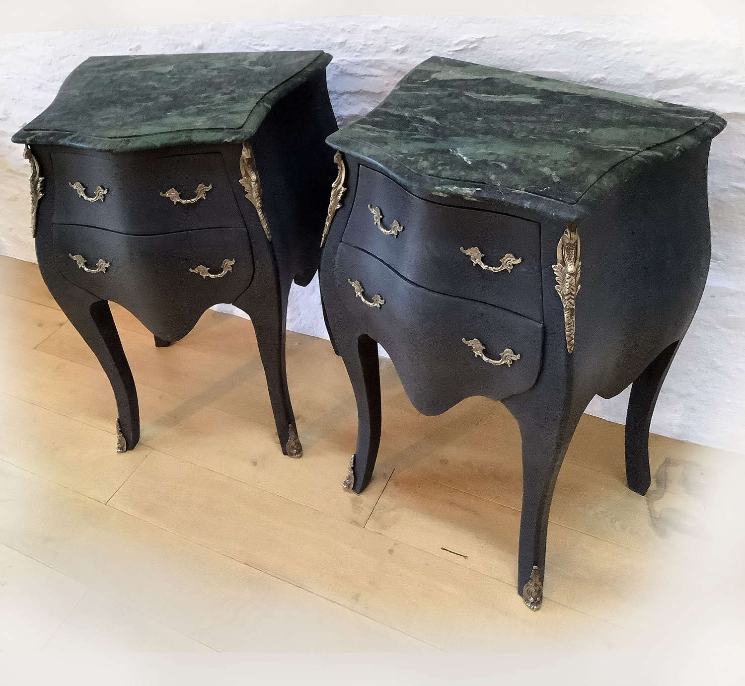 Pair of Louis XV style bedside Commodes