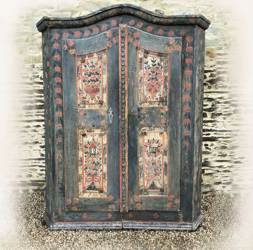 Early 19th Century Danish Folk painted armoire