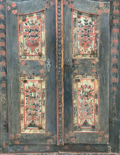 Early 19th Century Danish Folk painted armoire