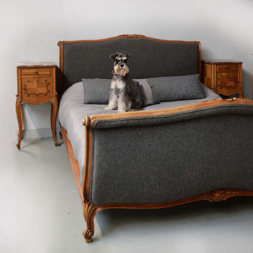King size Upholstered Lit Bateau Bedstead