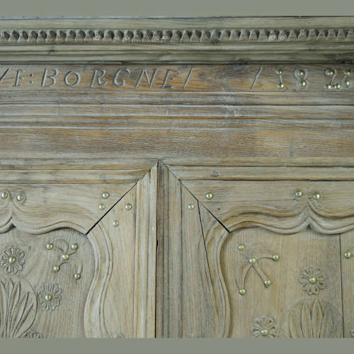Early 19thC Breton Folk Carved Armoire