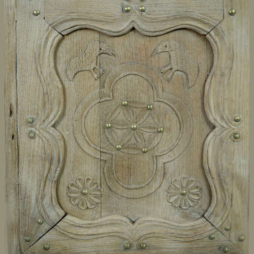 Early 19thC Breton Folk Carved Armoire
