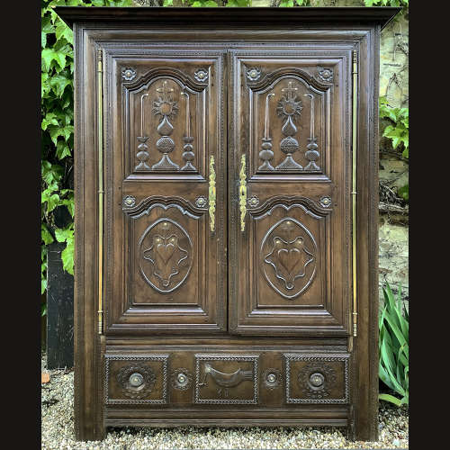 Early 19th Century Breton Marriage Armoire c1822