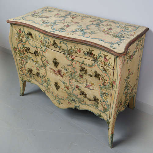18th Century Italian Hand Painted Louis XV commode