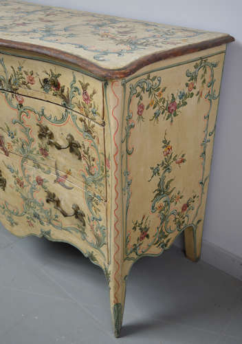 18th Century Italian Hand Painted Louis XV commode