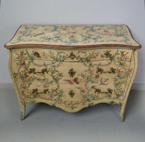18th Century Italian Hand Painted Louis XV commode