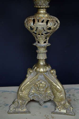 Pair of 19th Century gilt bronze candelabra