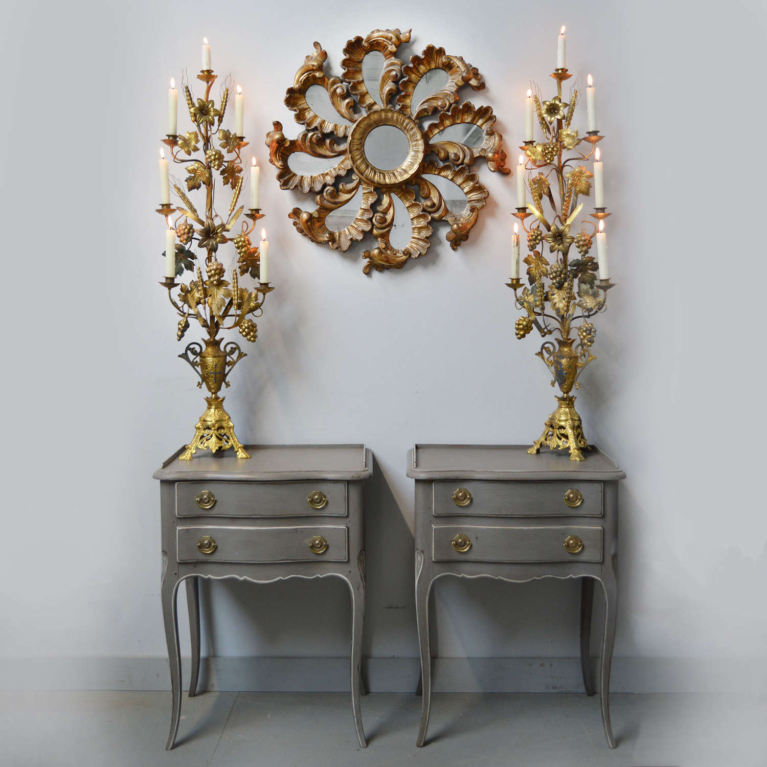 Pair of Louis XV style lamp tables