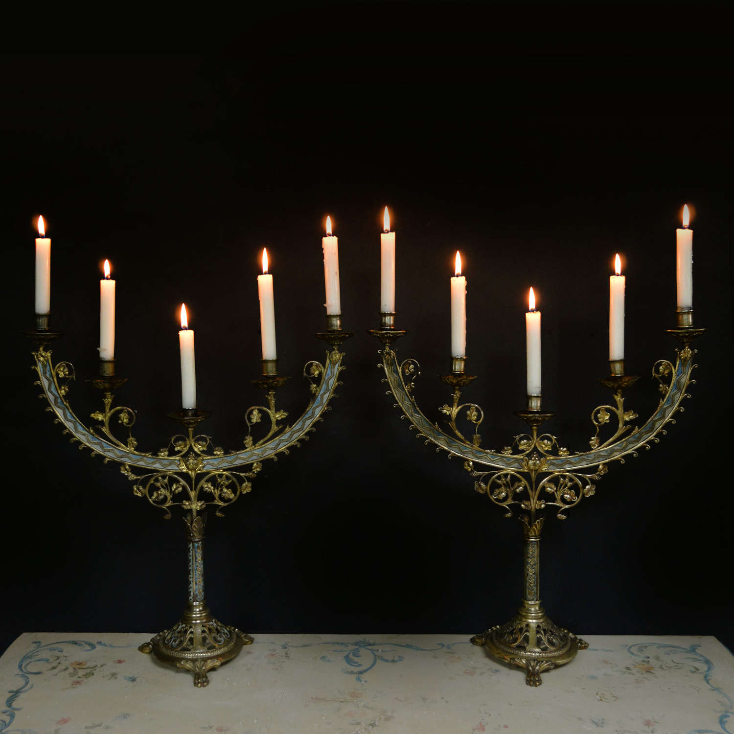 Pair of 19th Century Renaissance style Candlesticks