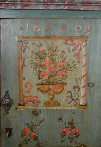 19th Century Bavarian Folk Marriage Armoire, 1828