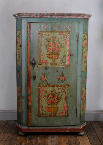19th Century Bavarian Folk Marriage Armoire, 1828