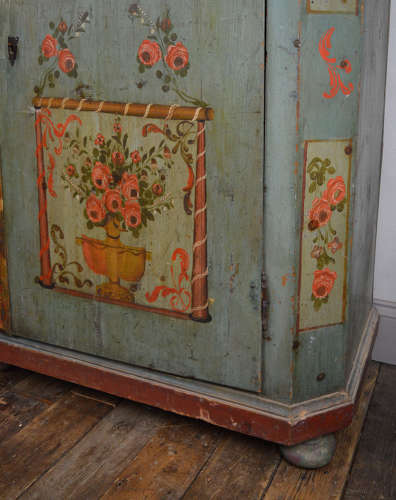 19th Century Bavarian Folk Marriage Armoire, 1828