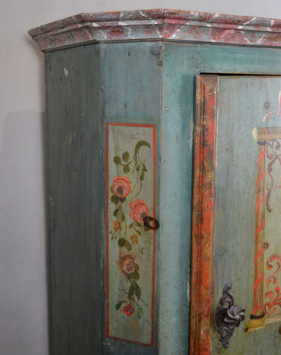 19th Century Bavarian Folk Marriage Armoire, 1828