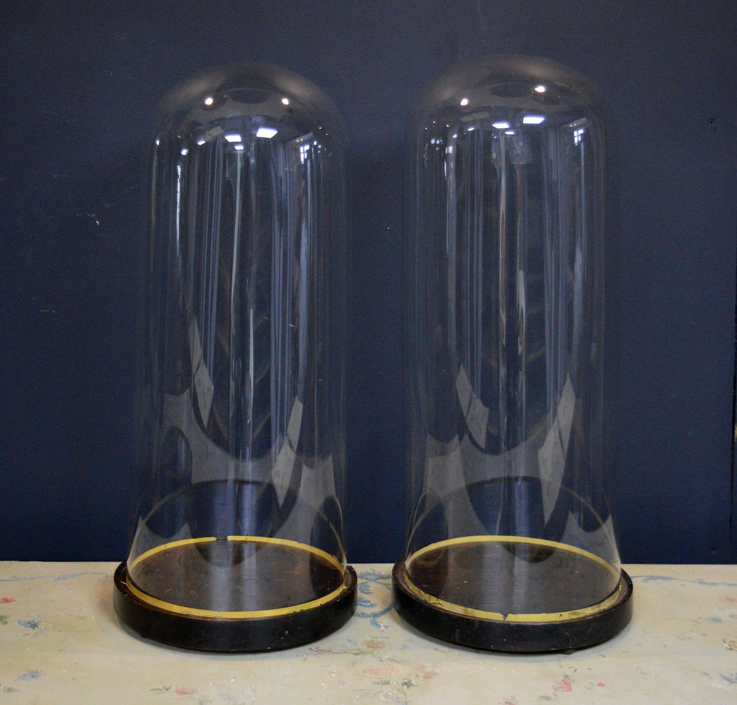 Large Pair of 19th Century Glass Domes