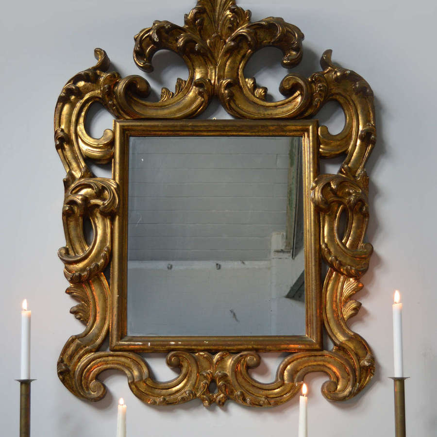 Oversize gilt wood Florentine Wall Mirror