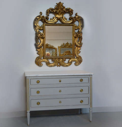 Oversize gilt wood Florentine Wall Mirror