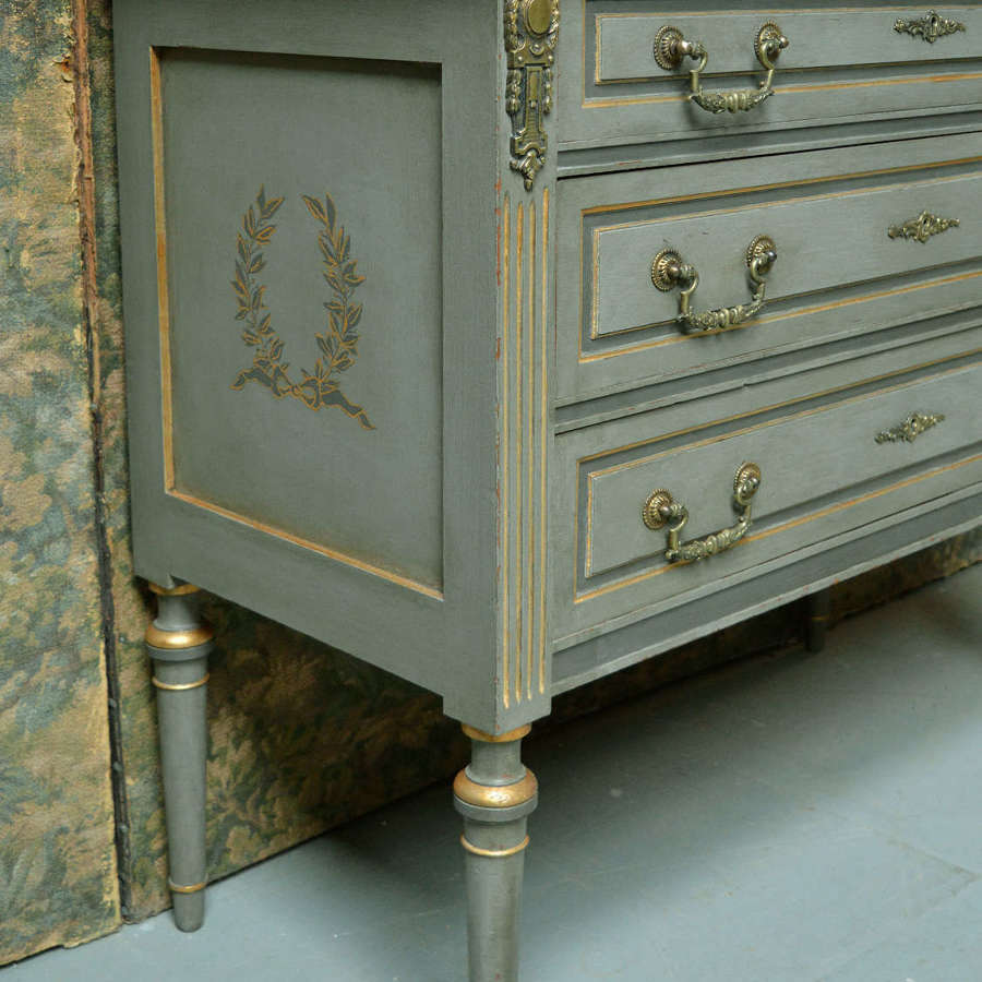 Small Louis XVI style hand painted commode