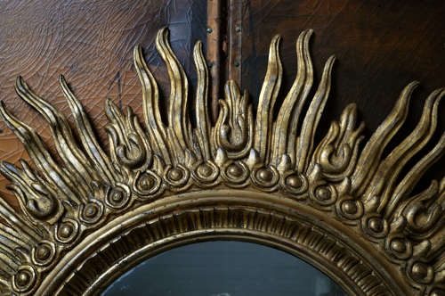 Giant Mid Century Giltwood Spanish Sun Mirror