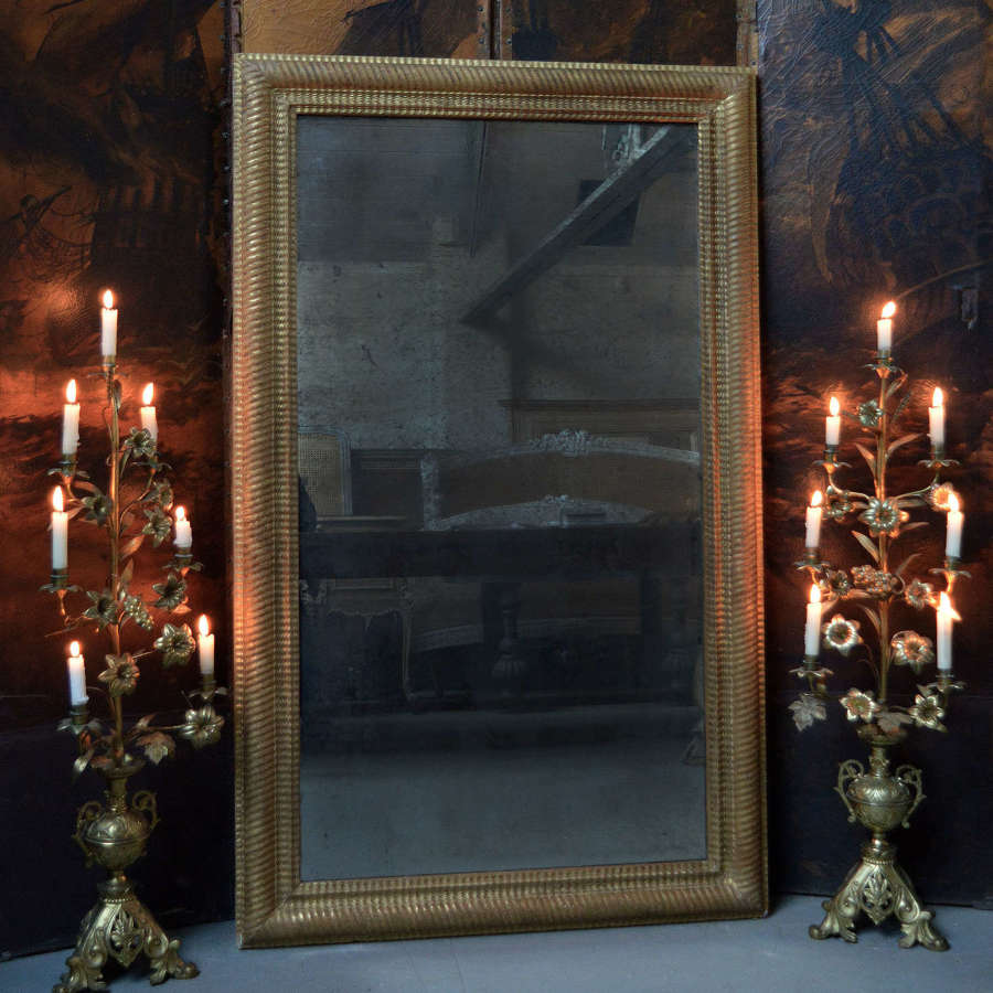 Large early 19th Century Ripple frame mirror
