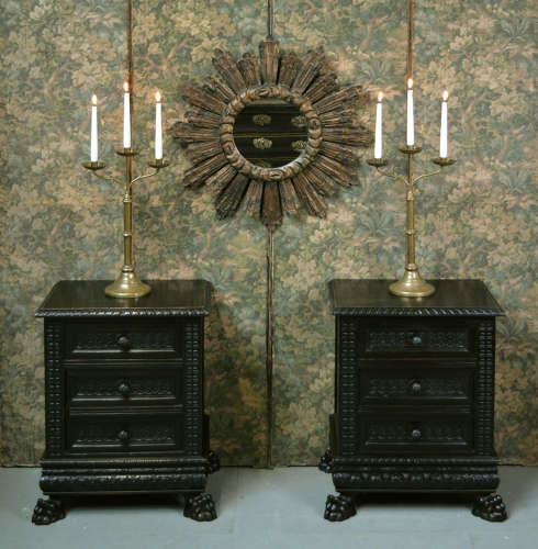 Mid century giltwood Spanish sun mirror