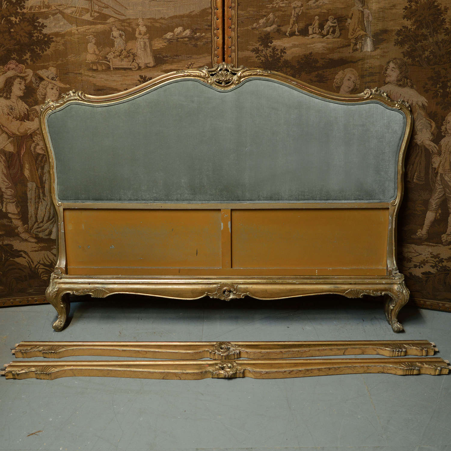 Giltwood frame large kingsize Louis XV style bedstead